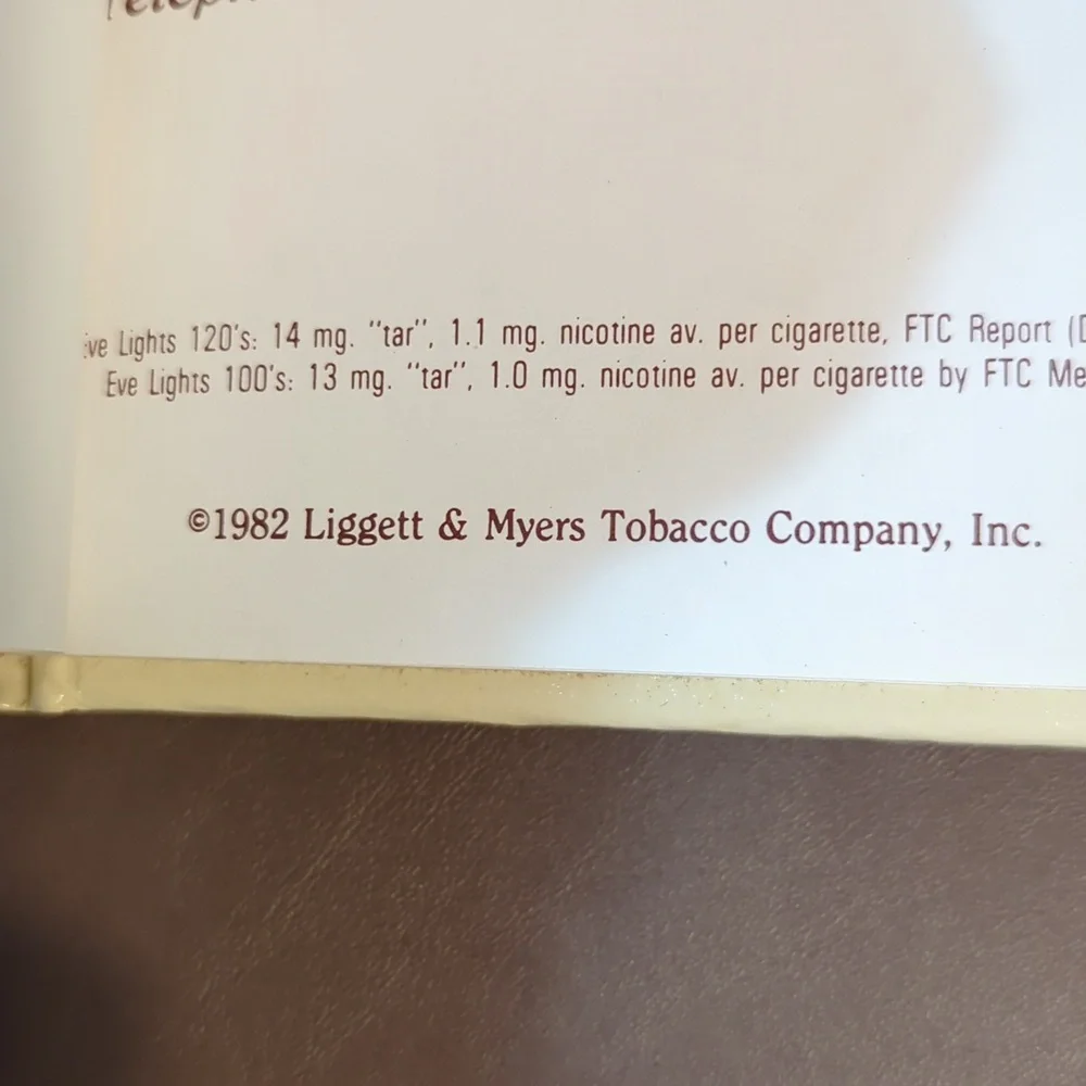 2 Address Books 1973 C R Gibson 1982 Eve Lights Liggett & Myers Tobacco Co